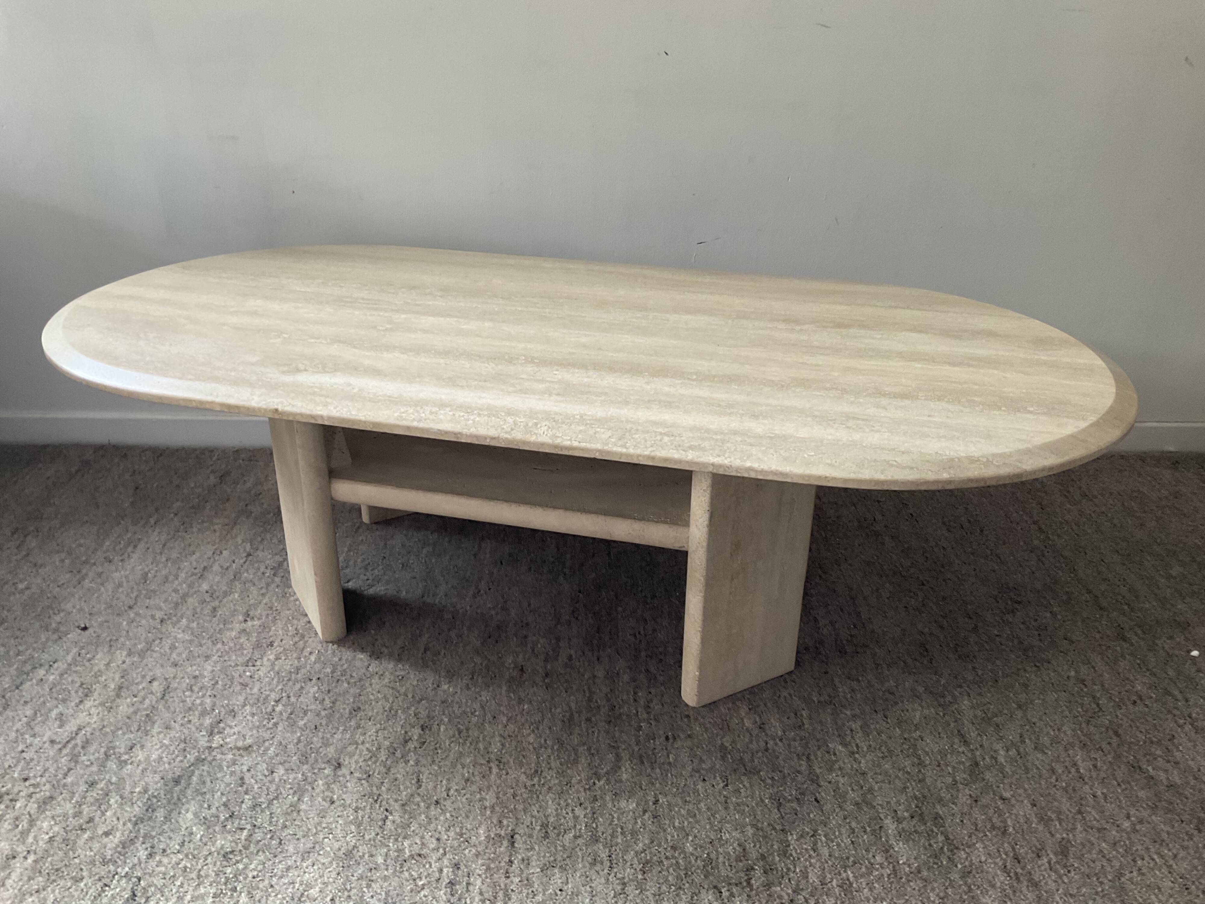 Vintage coffee table in travertine 70s