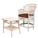 Set vintage Chippendale Brighton Pavilion rattan chair and table 1960s