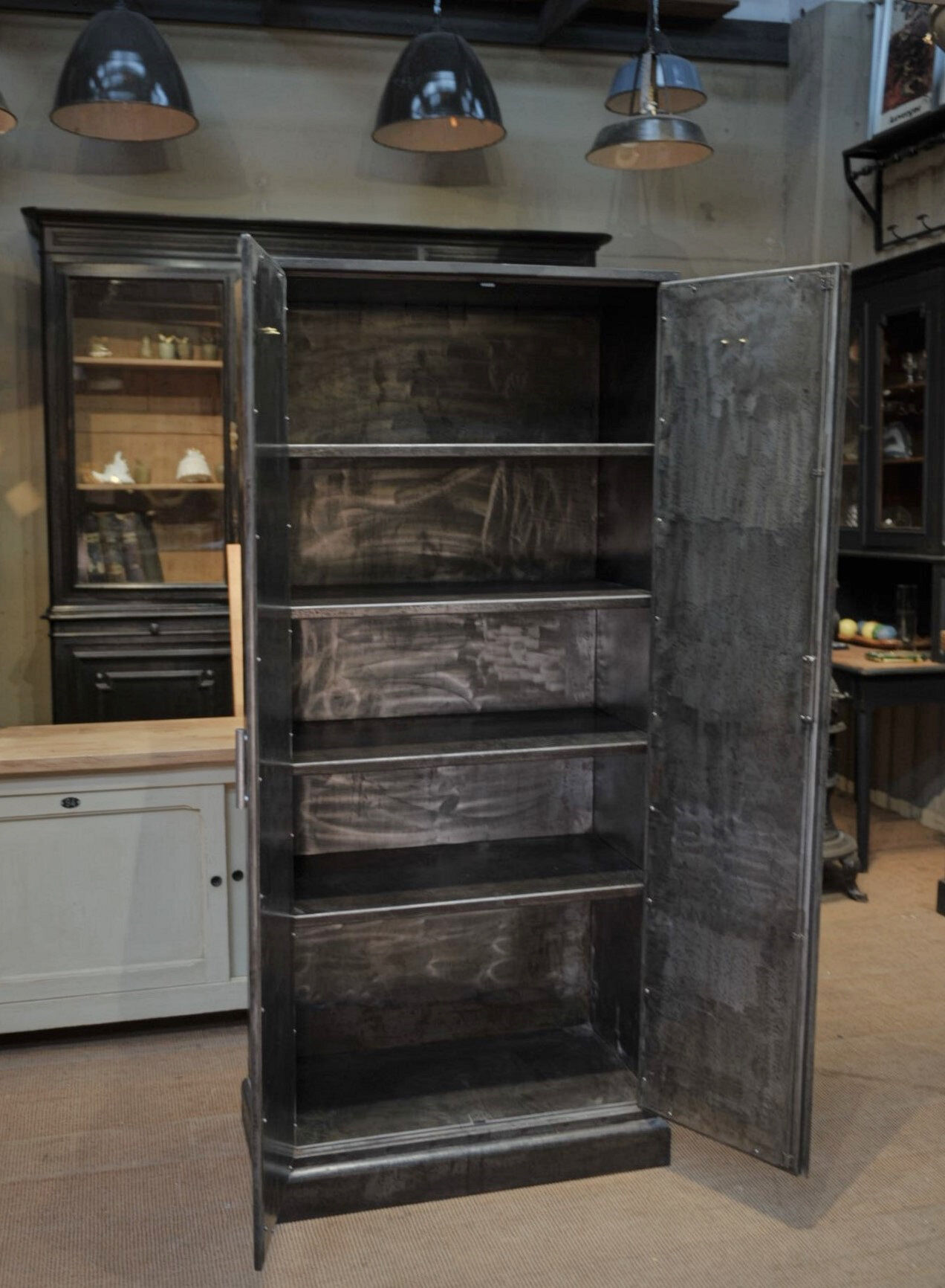Metal cabinet with 2 doors, 1950s
