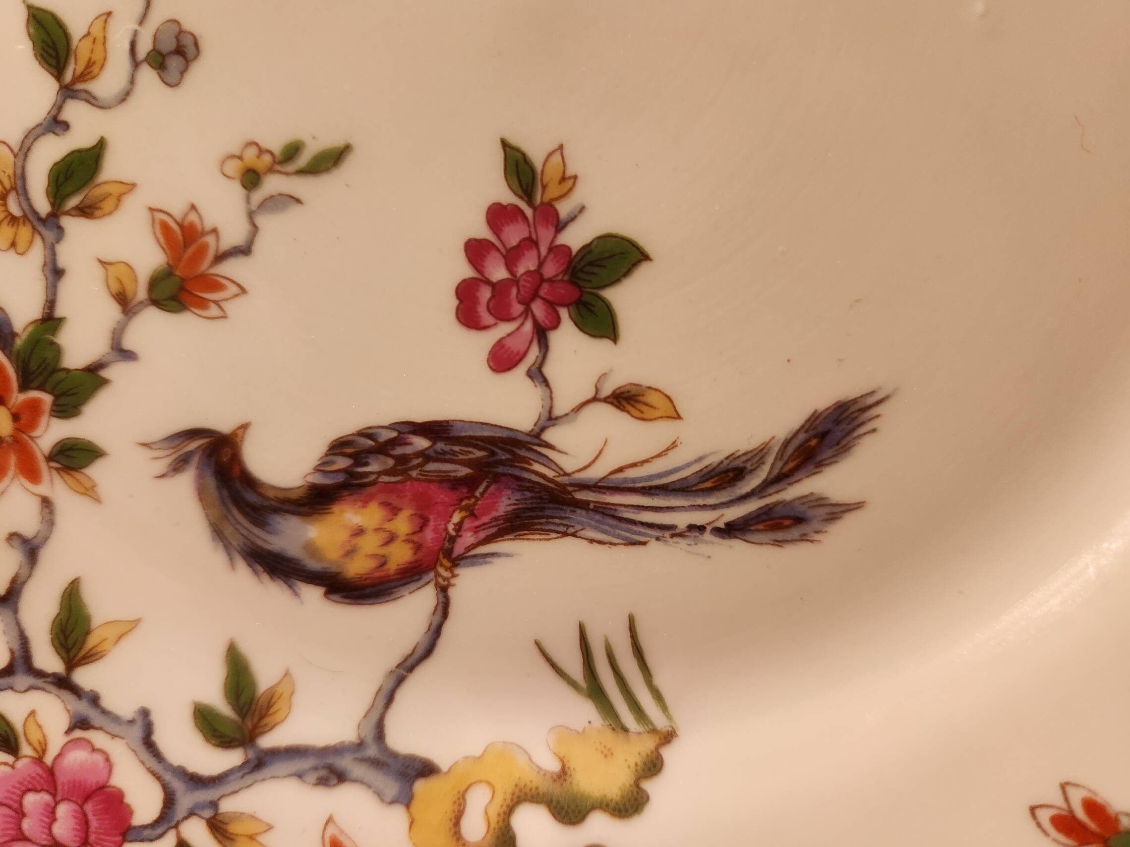 10 assiettes dessert Pillivuyt décor oiseau de feu
