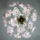 Charming Murano Vintage Chandelier White and Pink Flowers