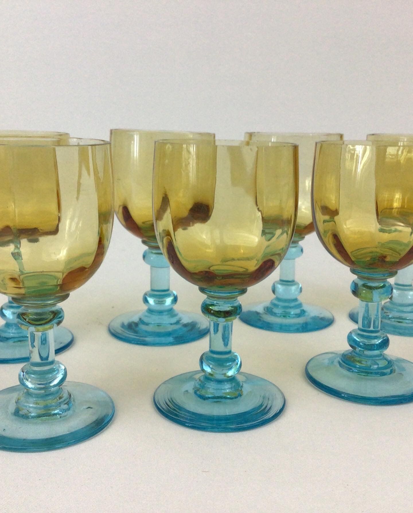 7 glasses of wine George Sand cristallerie Portieux