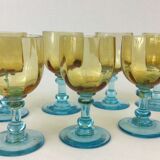 7 glasses of wine George Sand cristallerie Portieux