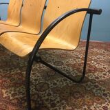 Wooden and metal bench 80s