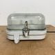 Industrial White Porcelain Wall Light with Ribbed Glass, 1970s