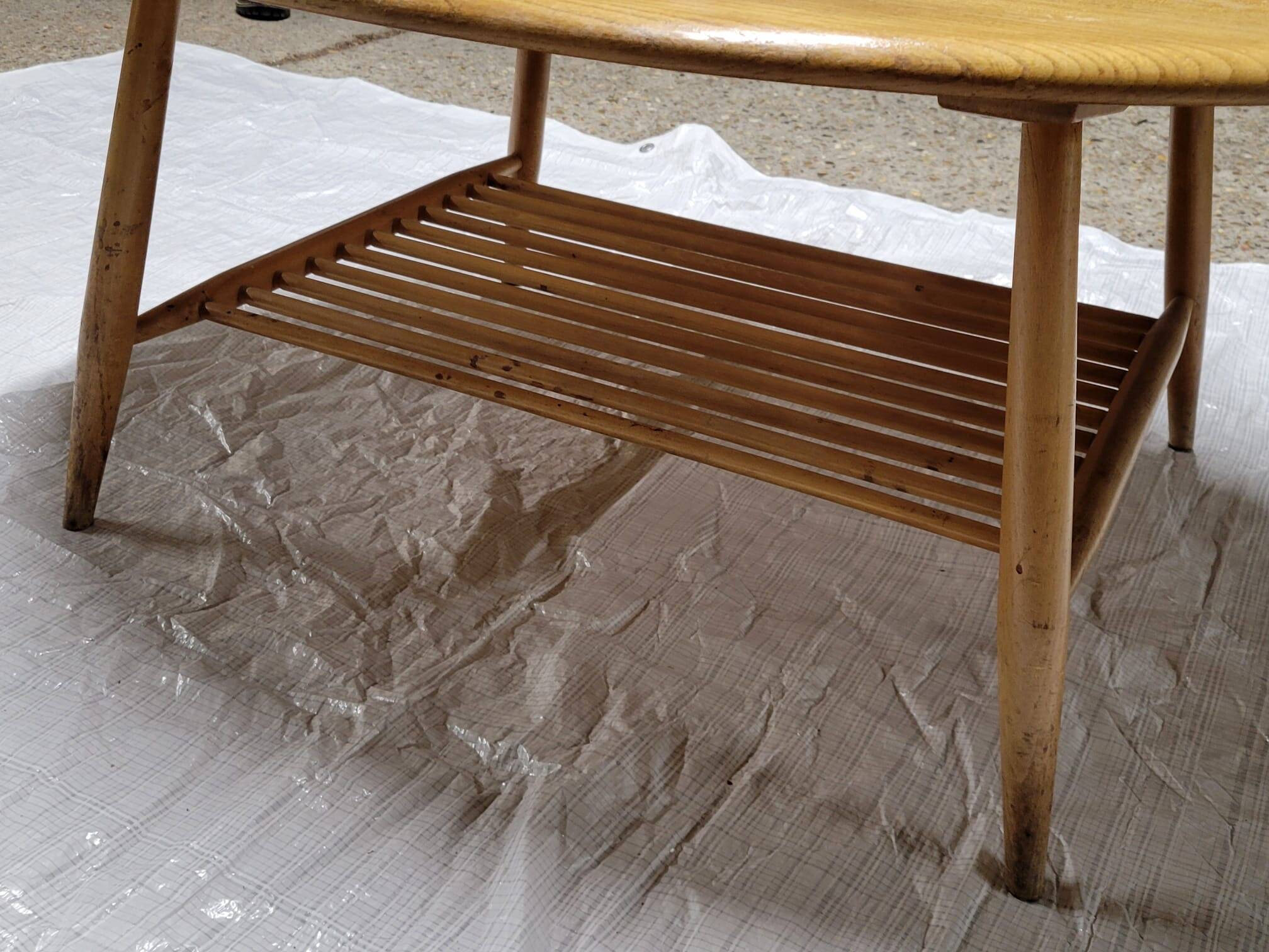 Oval wooden coffee table Ercol