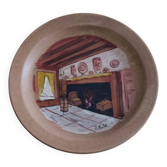 Assiette numéroté et signée J.Paulet