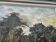 Painting, oil on canvas signed, forest landscape with horsemen