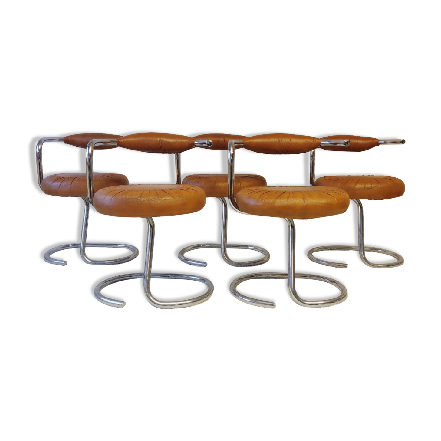 Set of 5 Cobra chairs by Giotto Stoppino