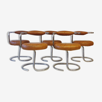Set of 5 Cobra chairs by Giotto Stoppino