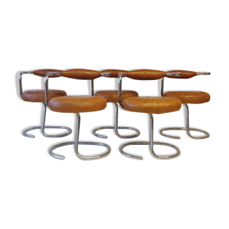 Set of 5 Cobra chairs by Giotto Stoppino