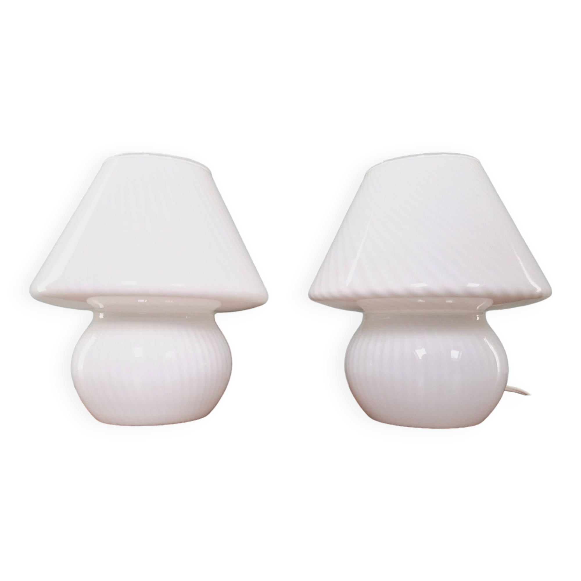 Pair of Murano glass mushroom lamps, 1970s-80s