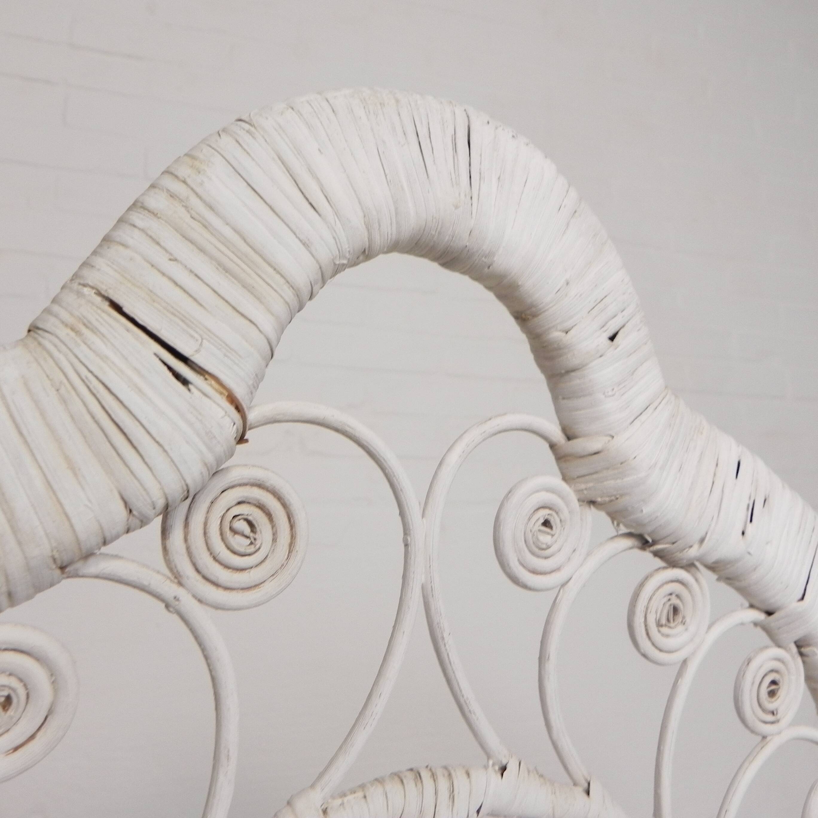 Vintage bamboo, rattan armchair with armrests, 1950s