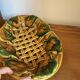 Woven fruit bowl barbotine 1950s