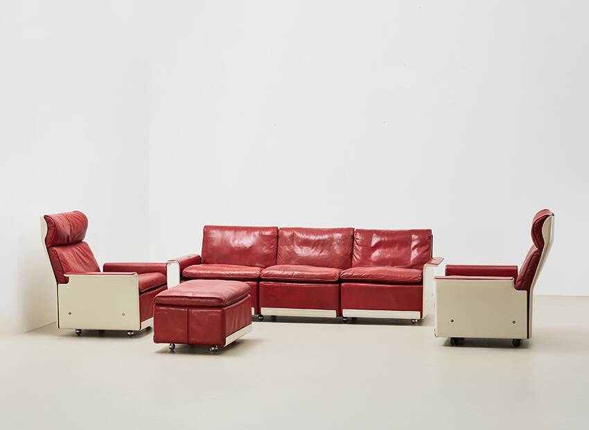 Dieter Rams Pair of Lounge Chairs + Ottoman 620 Series for Vitsoe 1962
