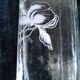 Small square glass soliflore vase - Floral iris decoration - H 19 cm