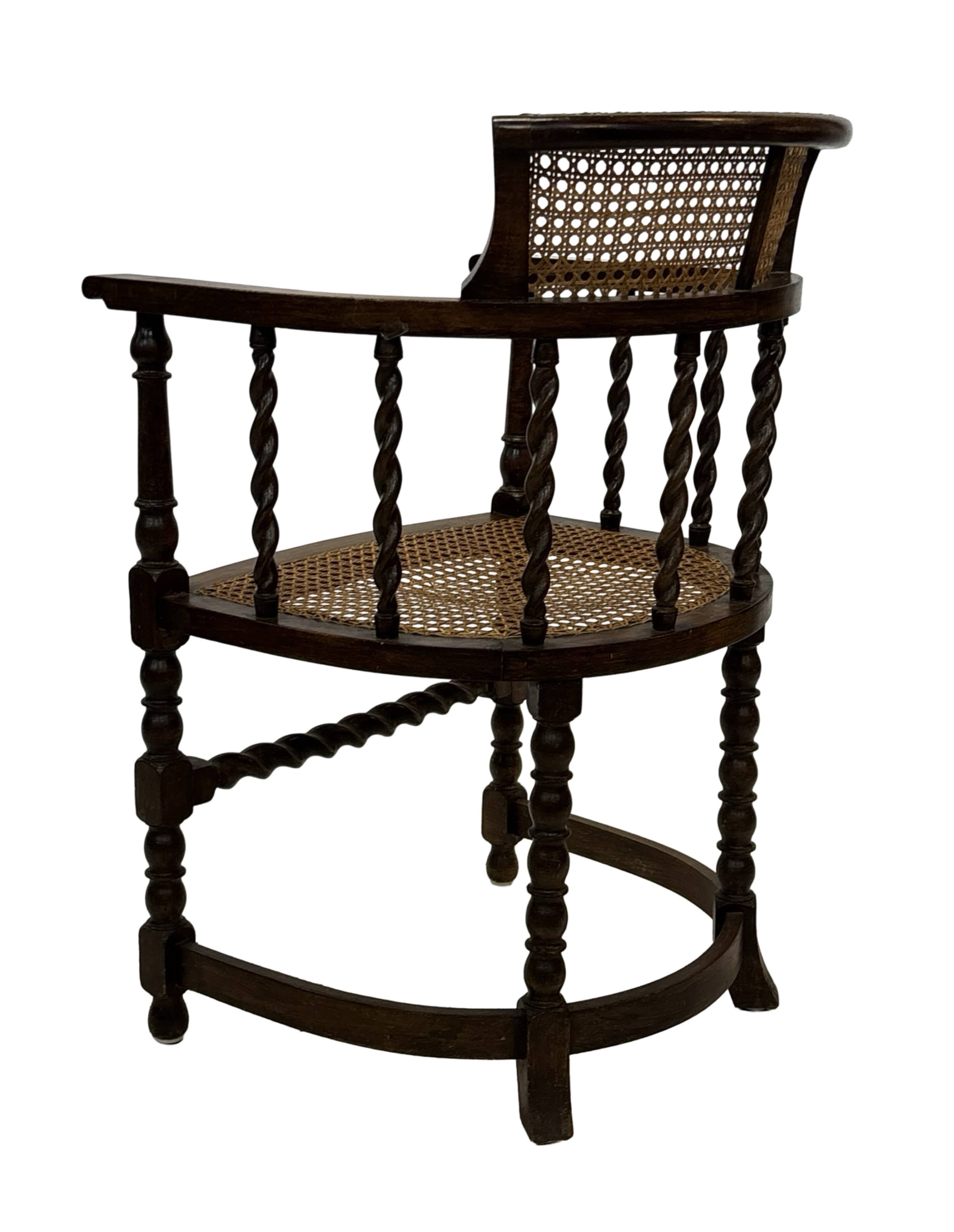Antique Barley Twist, Rattan Seated Captains Chair easy chair Classic