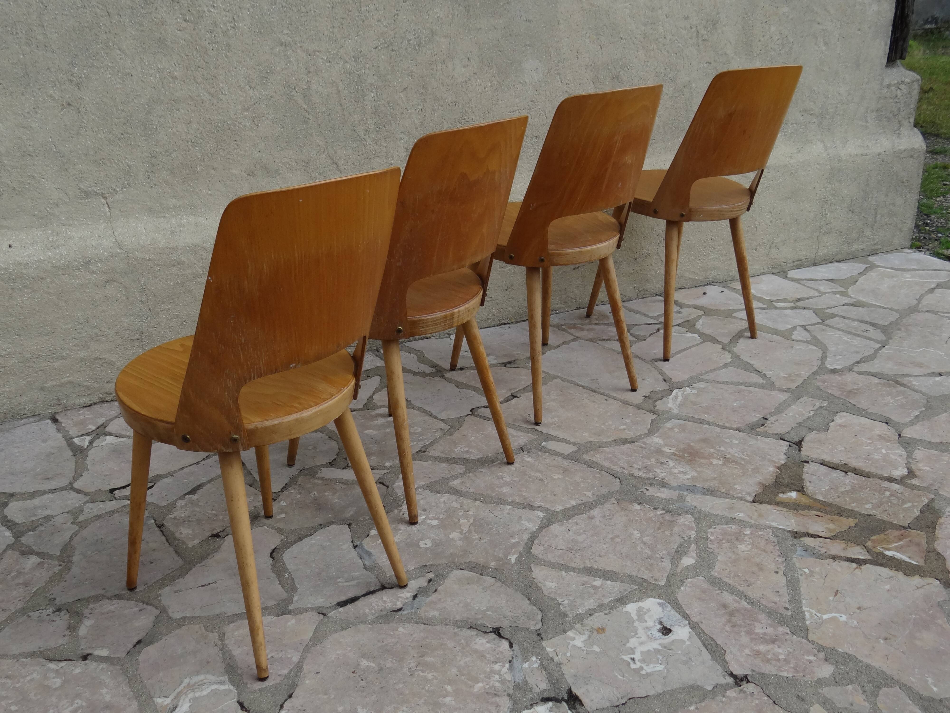 Suite of 4 chairs Baumann model «Mondor»