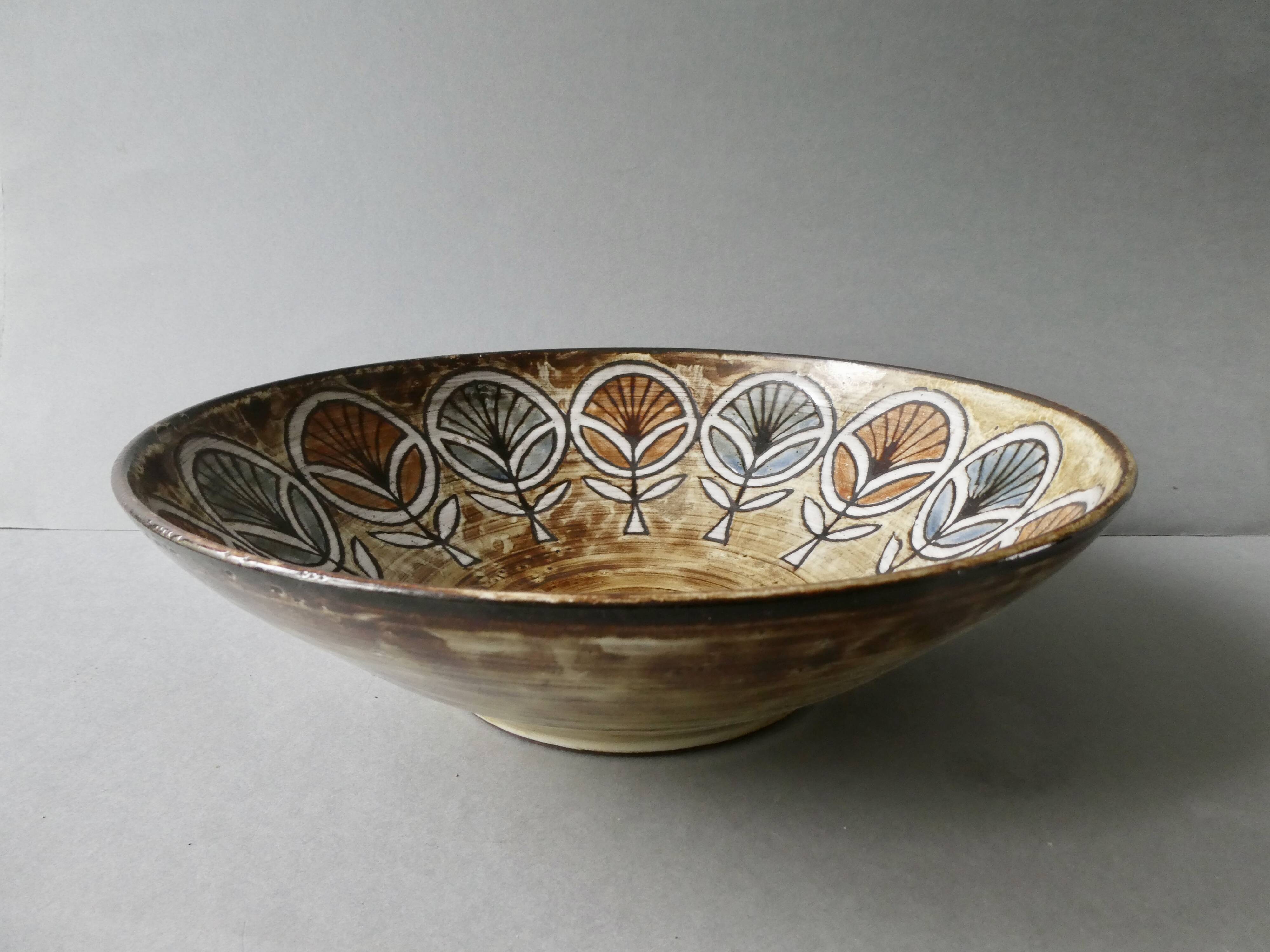 Large ceramic dish Jean-Claude Malarmey Vallauris, circa 1960