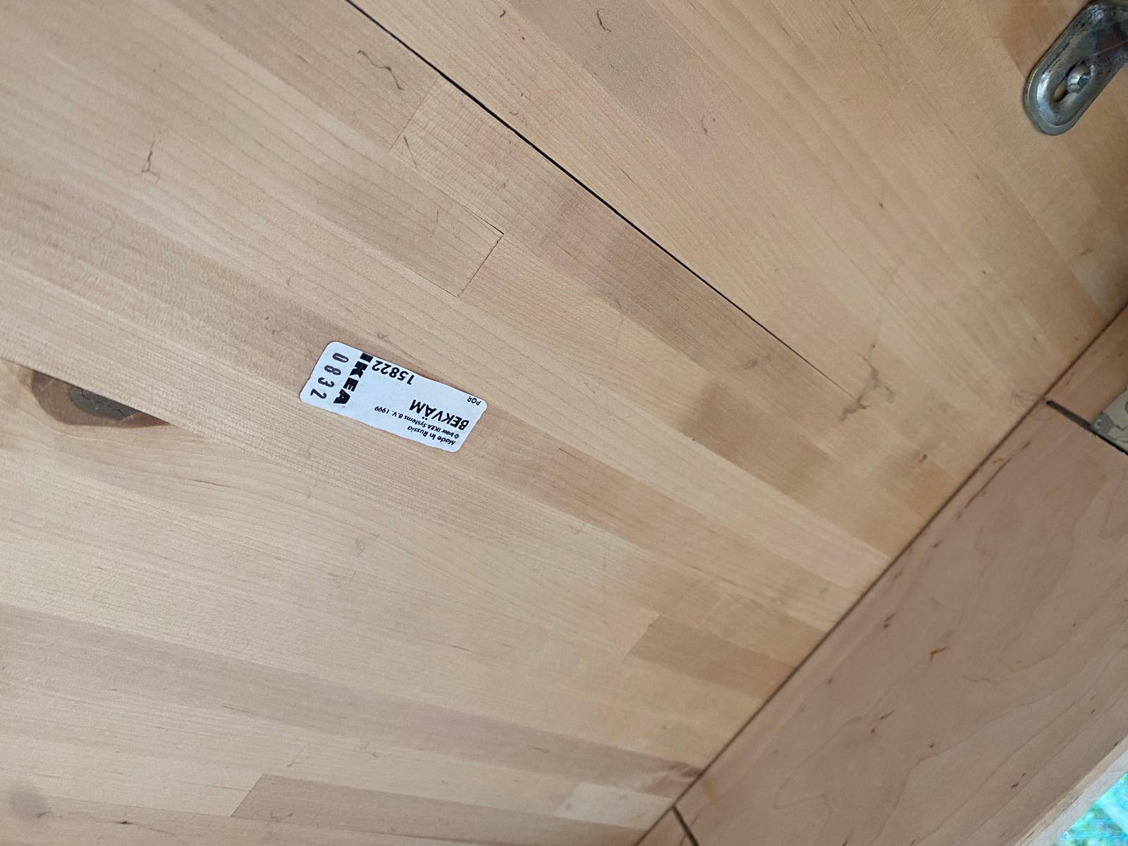 Scandinavian solid wood sideboard on wheels 85cm