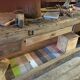 Oak workbench in raw wood