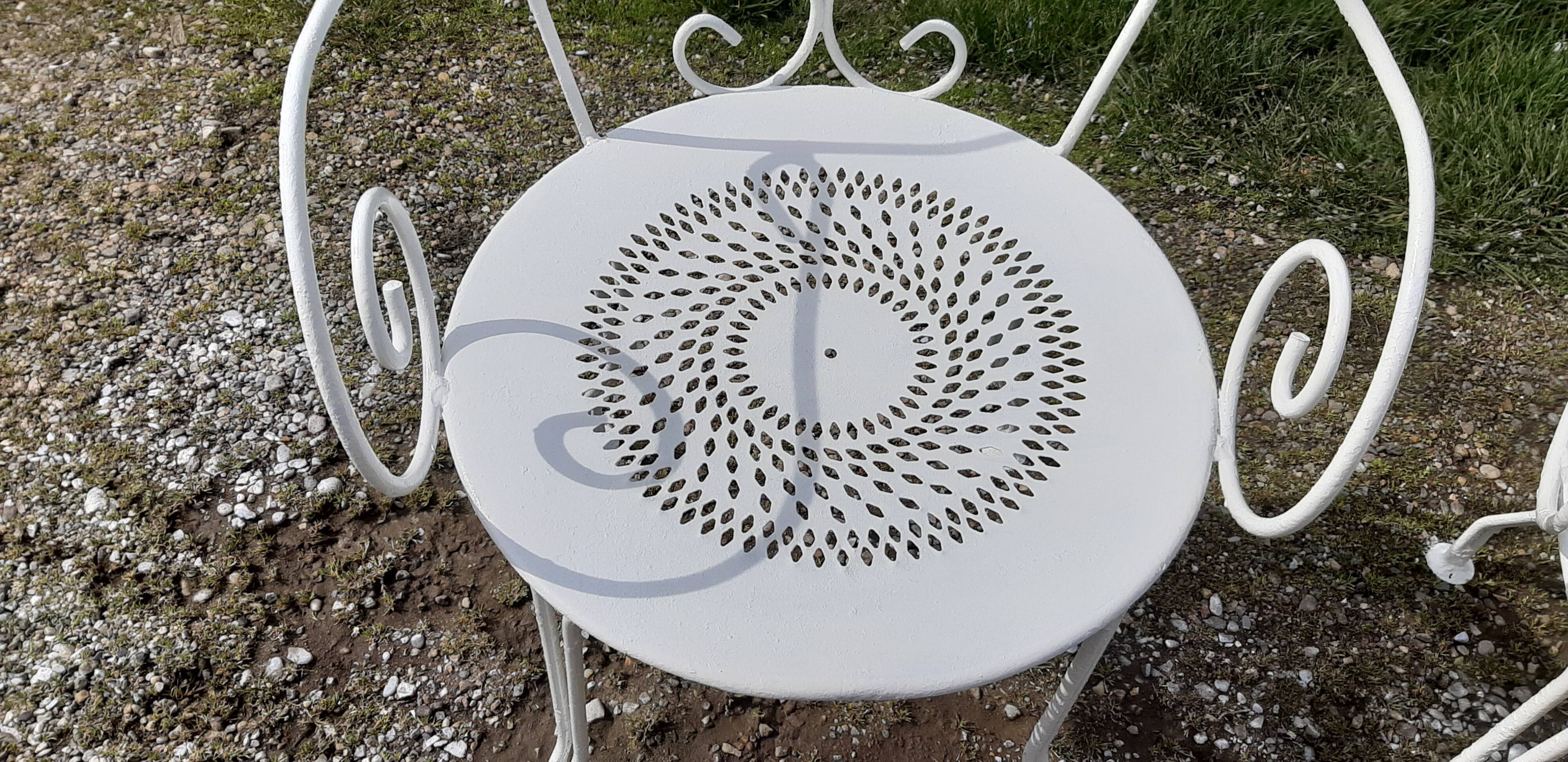 4 garden armchairs 1900 in wrought iron