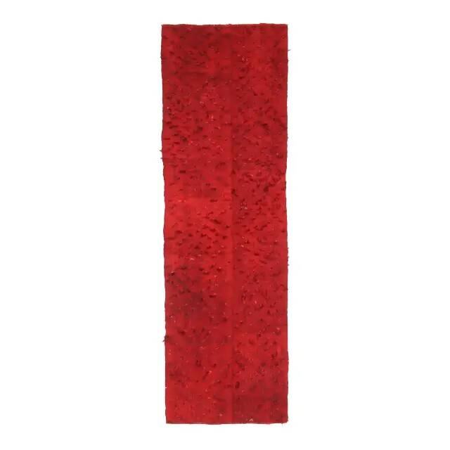 Vintage Turkish Hand-Knotted Wool Cotton Red Kilim Runner Rug 72x256