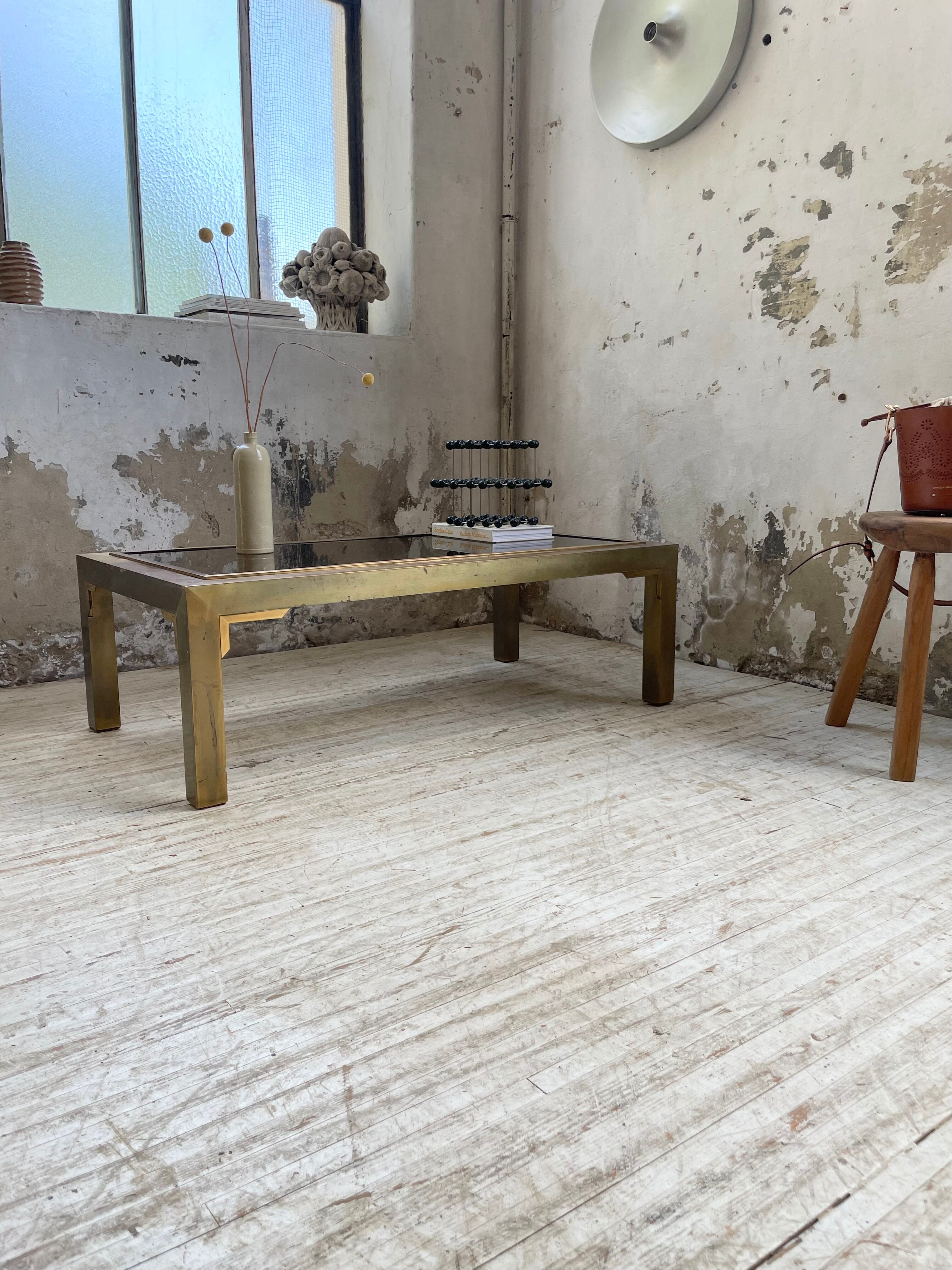 60s brass coffee table