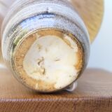 Ceramic lamp, raffia lampshade, 60s