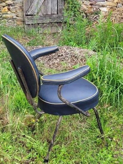 Metal and skai hairdresser's armchair 60s