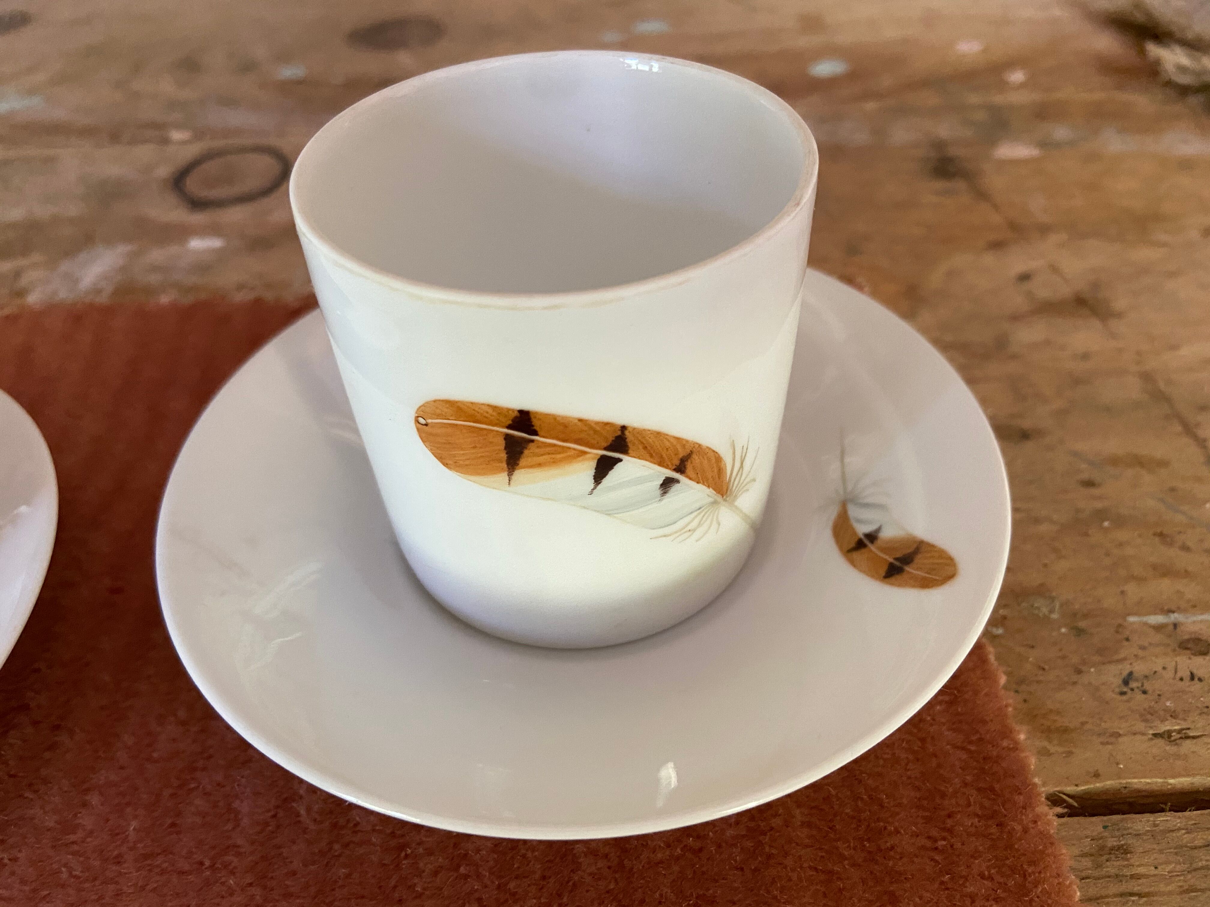 Two monastic porcelain cups