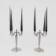 Sculptural Art Deco set of chandeliers in tin, Sweden, 1940s.