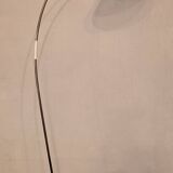 Mid century modern brass and perforated metal arc floor lamp, 1960s