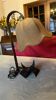 Lampe à poser fer forgé  toile de jute vintage