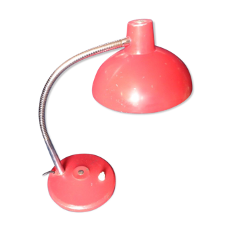 Lampe de bureau vintage design rouge articule souple ancien industriel