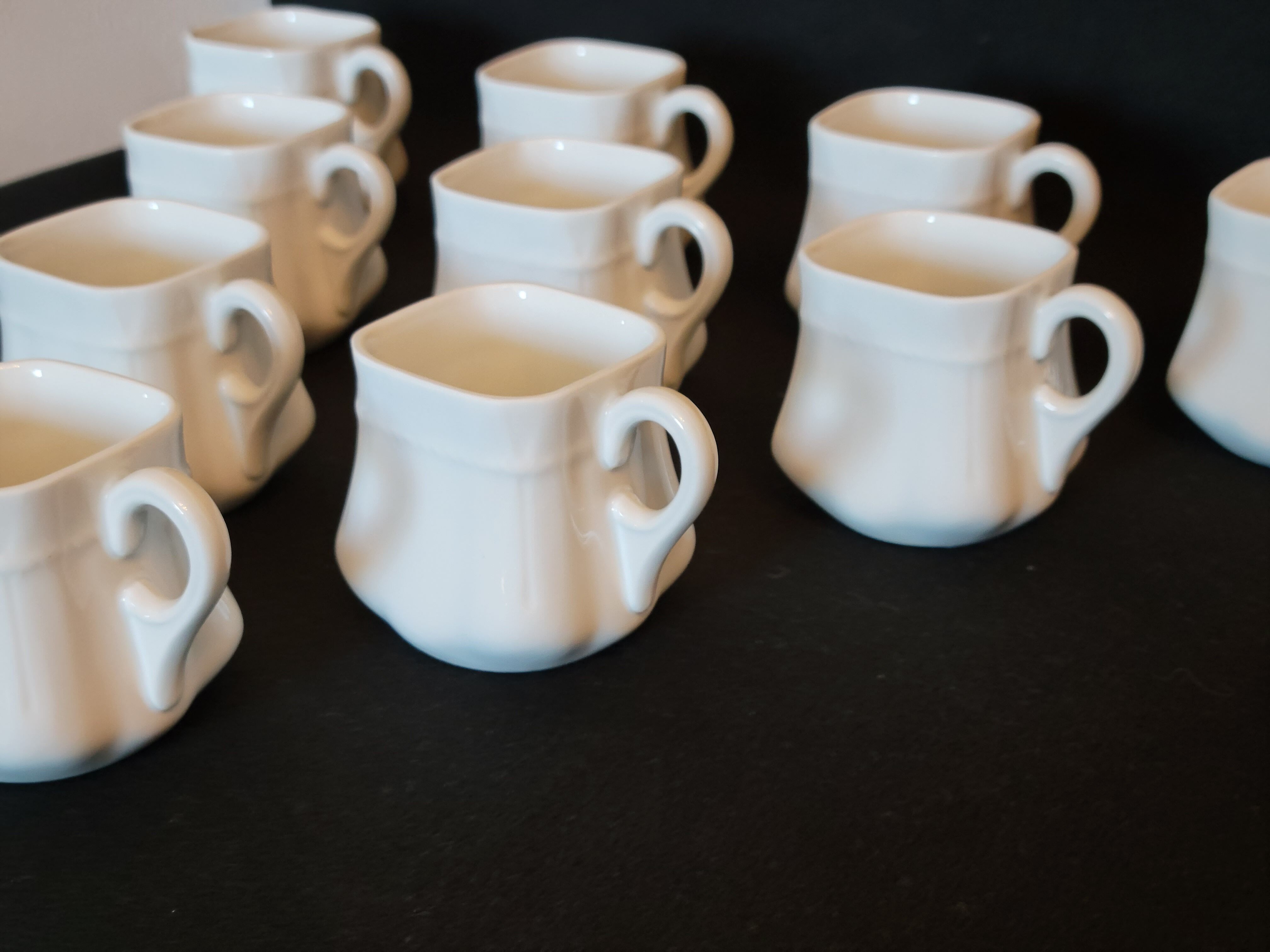 10 old porcelain cream jars