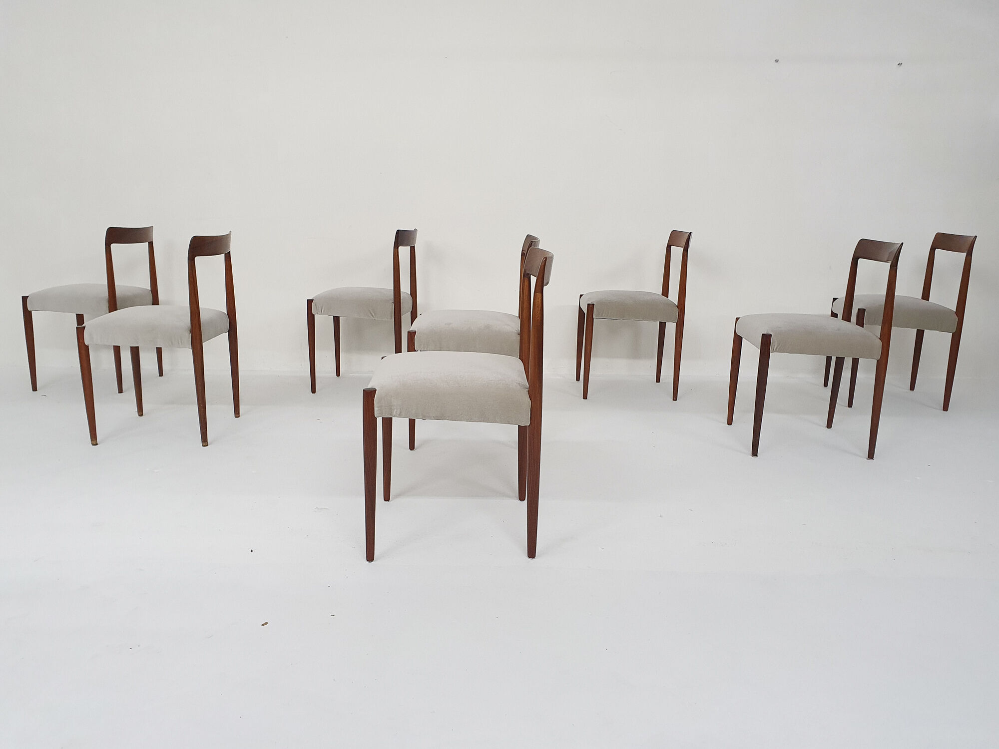 Set of eight rosewood dining chairs by Lubke, Germany 1960's