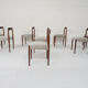 Set of eight rosewood dining chairs by Lubke, Germany 1960's