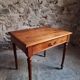 Antique oak writing table with drawer, French side table, console, solid oak desk, circa 1930–1950.