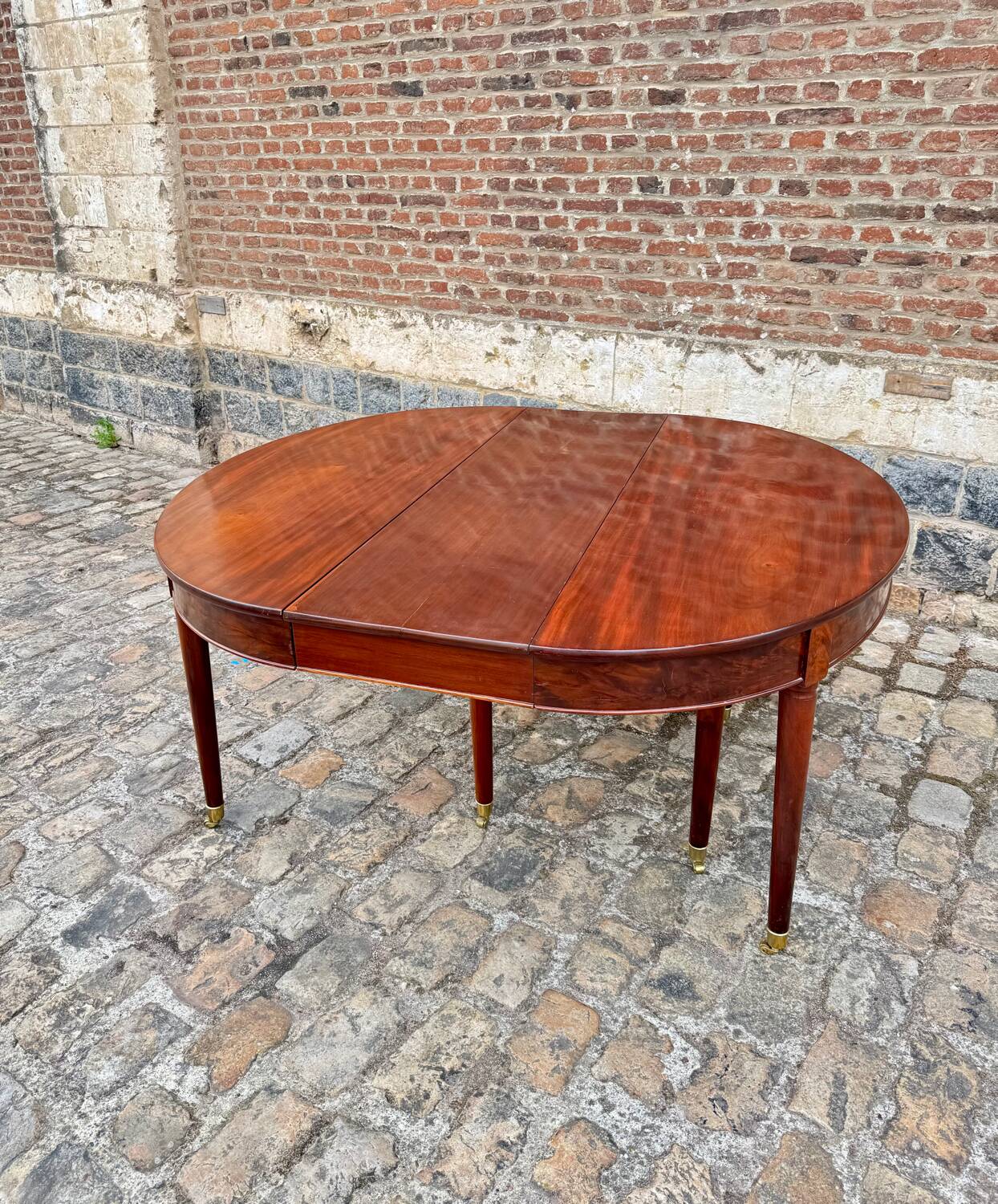 Table de salle à manger en acajou massif d’époque Louis XVI XVIII eme