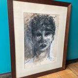 Painting under glass portrait from the 60s