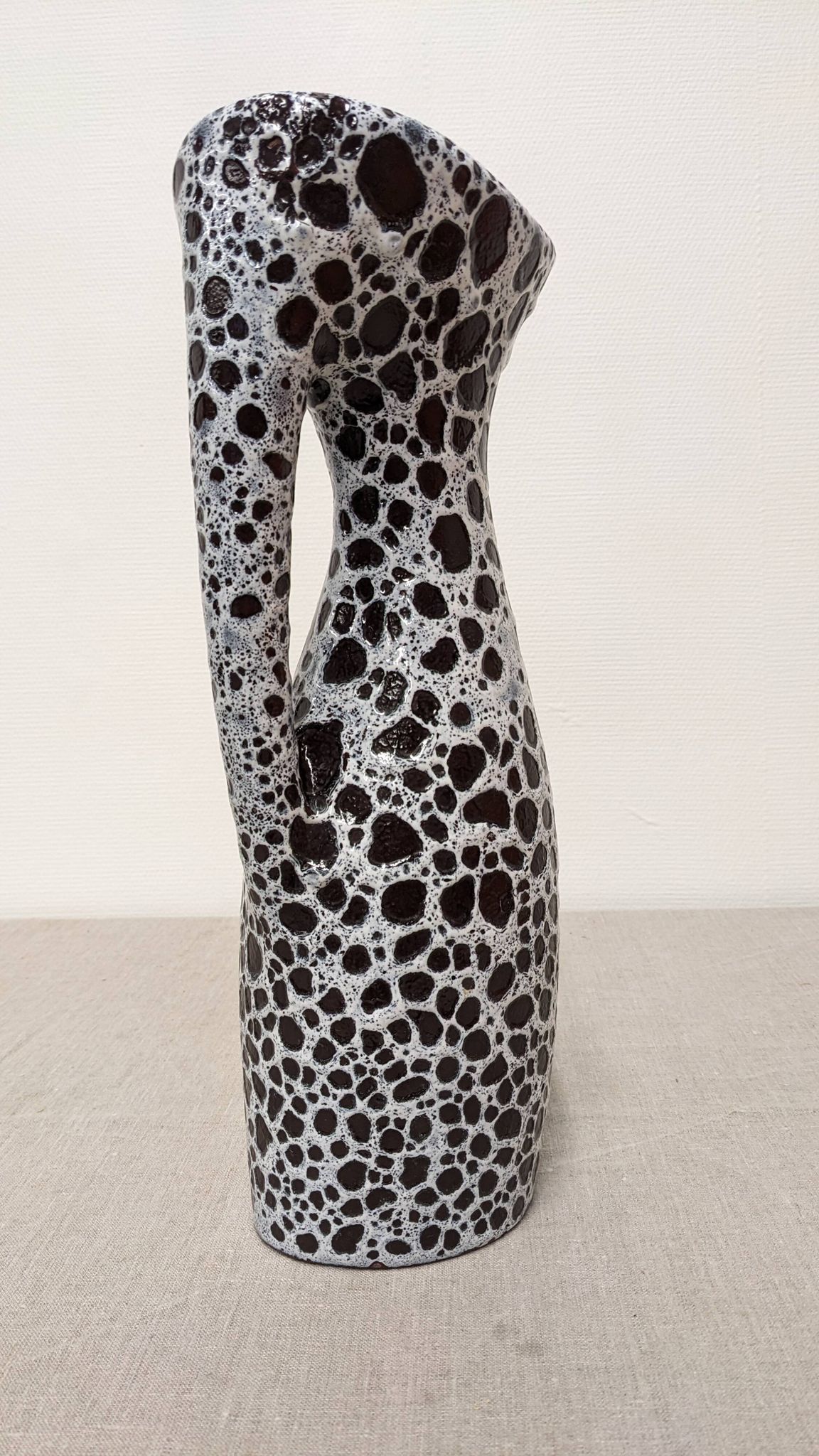 Ceramic vase by Marino Le Vaucour in Vallauris, France, circa 1960.