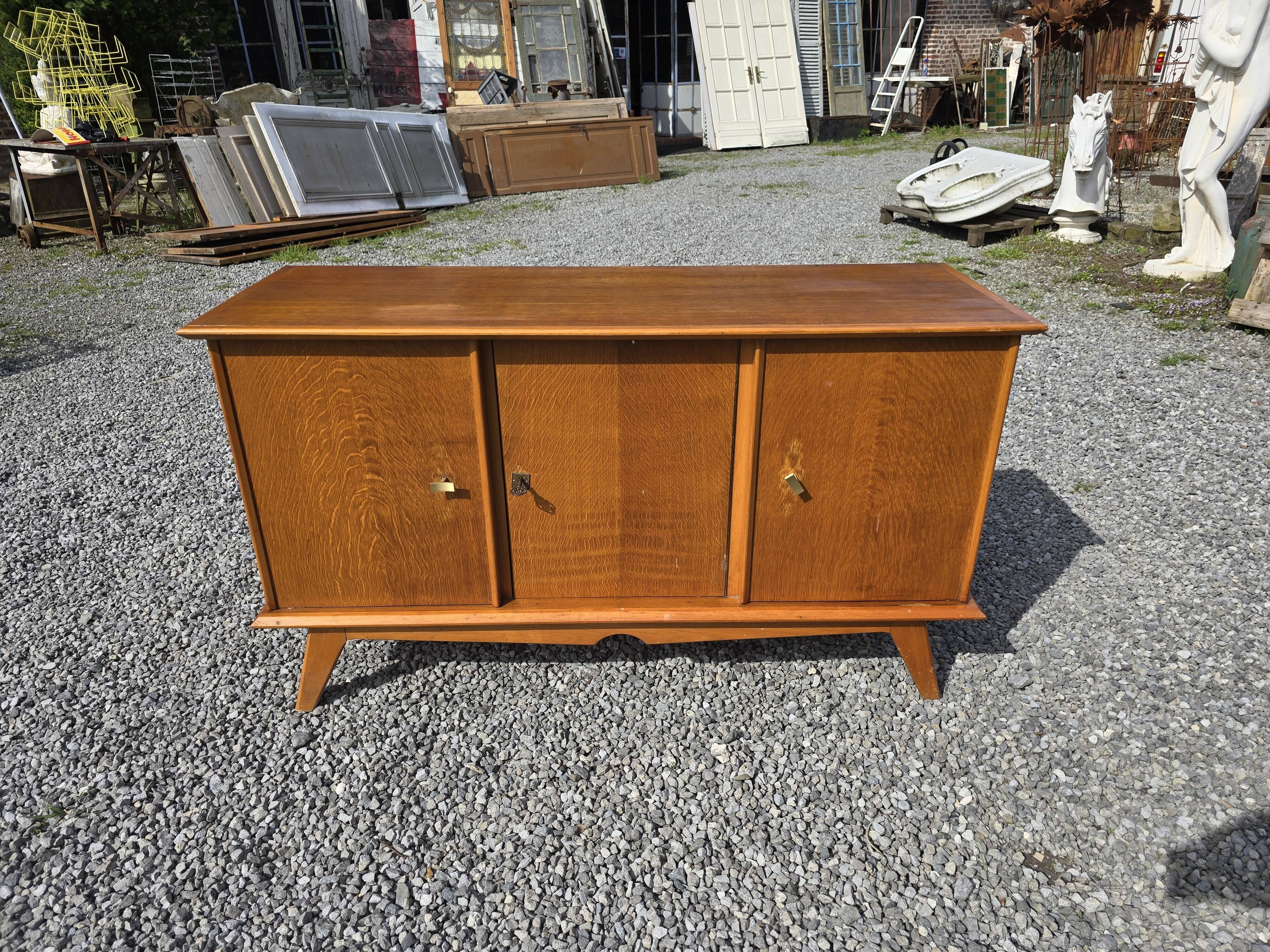 Vintage 3-door sideboard from the 60s in oak