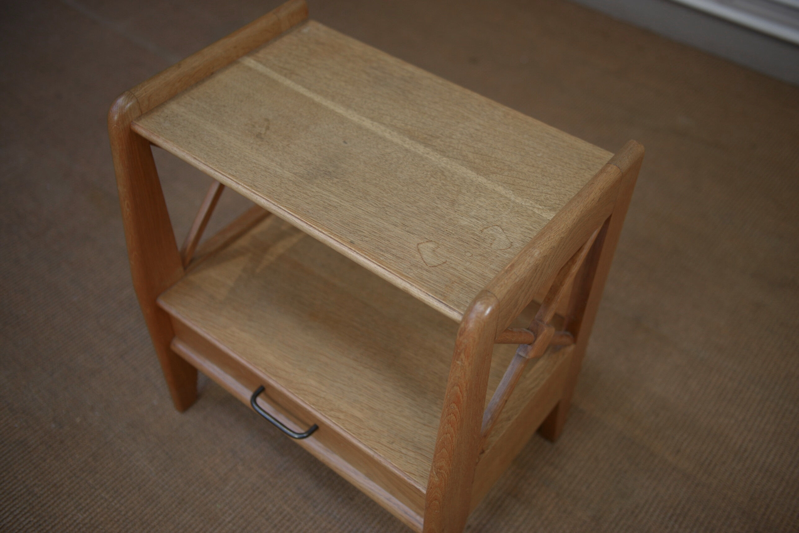 Bedside oak 1950 1 drawer