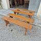 Set of 4 farm benches in old fir 1950s - 1m30