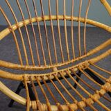 Fauteuil en rotin Design Hollandais 1960