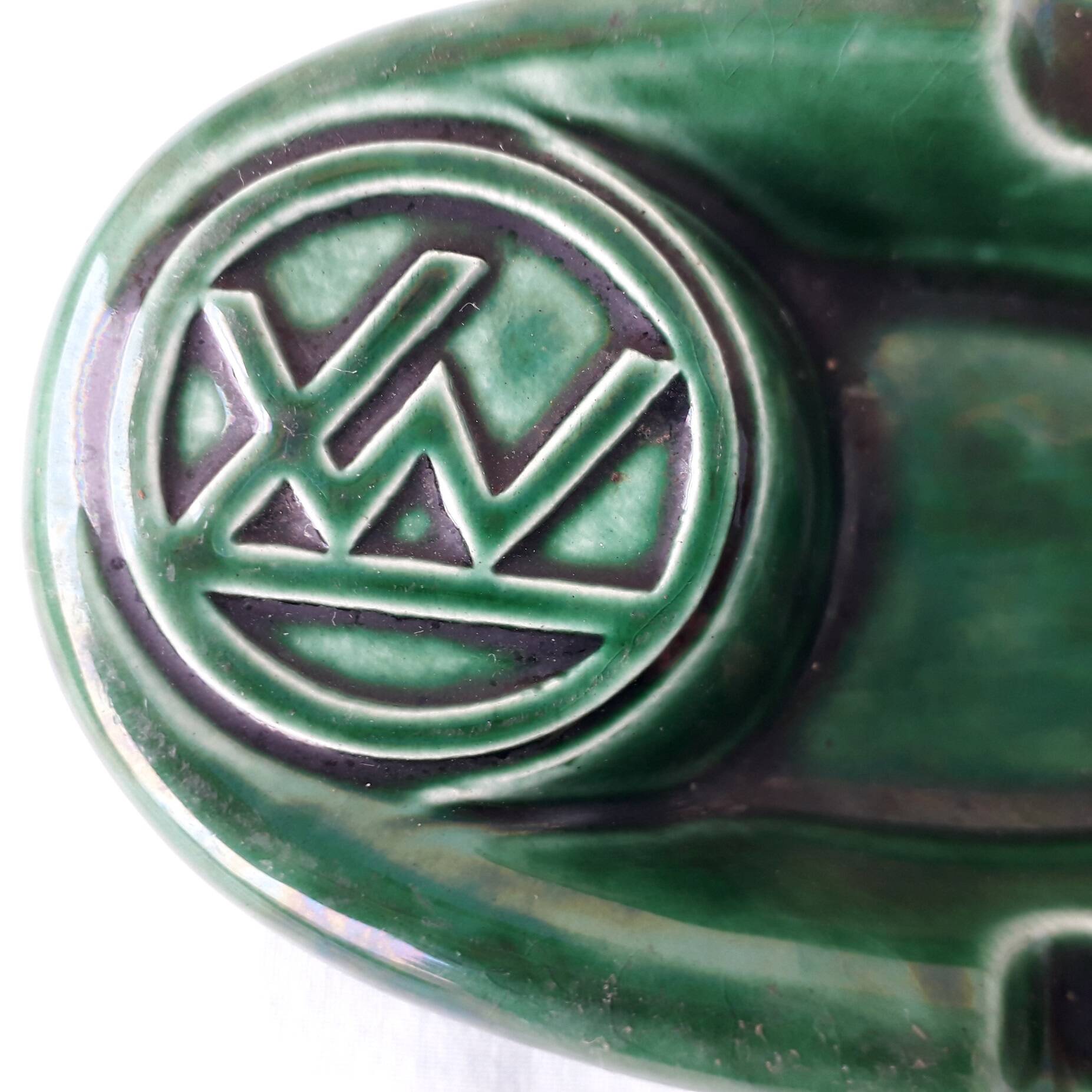 Green ceramic ashtray