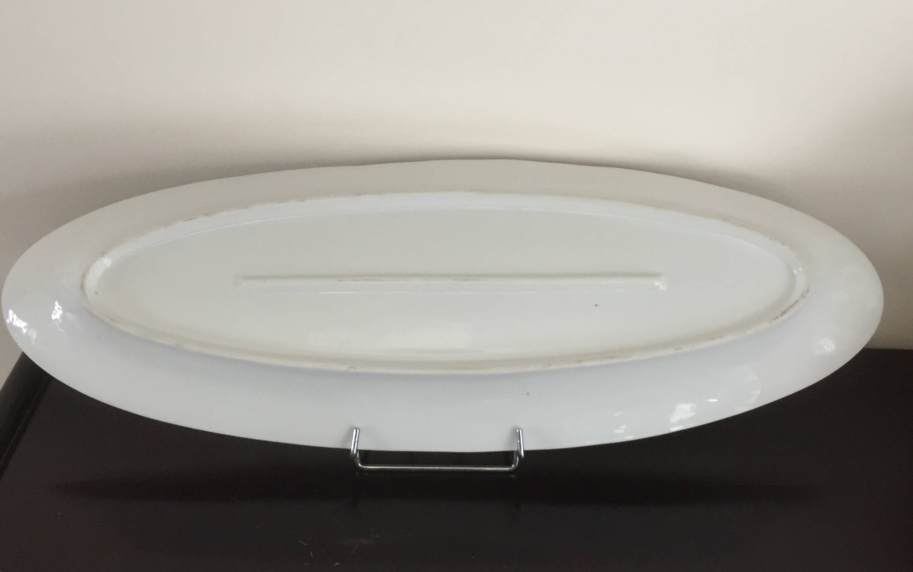 fish serving dish - white porcelain - length 69.50cm - vintage