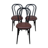 Set of 3 bistrot iron and skai chairs