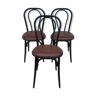 Set de 3 chaises bistrot fer et skaï